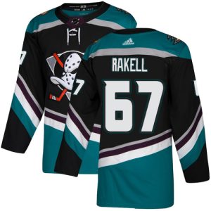 Exquisite Adidas Ducks #67 Rickard Rakell Black/Teal Alternate Authentic Stitched NHL Jersey