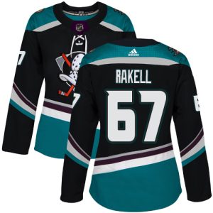 Magnificent Adidas Ducks #67 Rickard Rakell Black/Teal Alternate Authentic Women's Stitched NHL Jersey