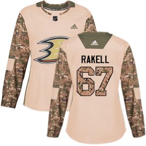 Magnificent Adidas Ducks #67 Rickard Rakell Camo Authentic 2017 Veterans Day Women's Stitched NHL Jersey