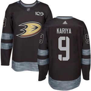Exceptional Adidas Ducks #9 Paul Kariya Black 1917 2017 100th Anniversary Stitched NHL Jersey