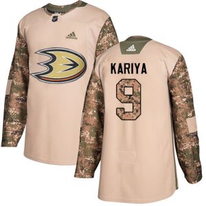 Superior Adidas Ducks #9 Paul Kariya Camo Authentic 2017 Veterans Day Youth Stitched NHL Jersey