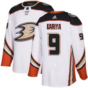 Magnificent Adidas Ducks #9 Paul Kariya White Road Authentic Stitched NHL Jersey