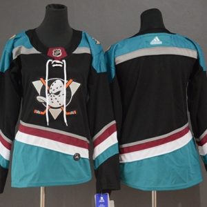 Superior Adidas Ducks Blank Black/Teal Alternate Authentic Women's Stitched NHL Jersey