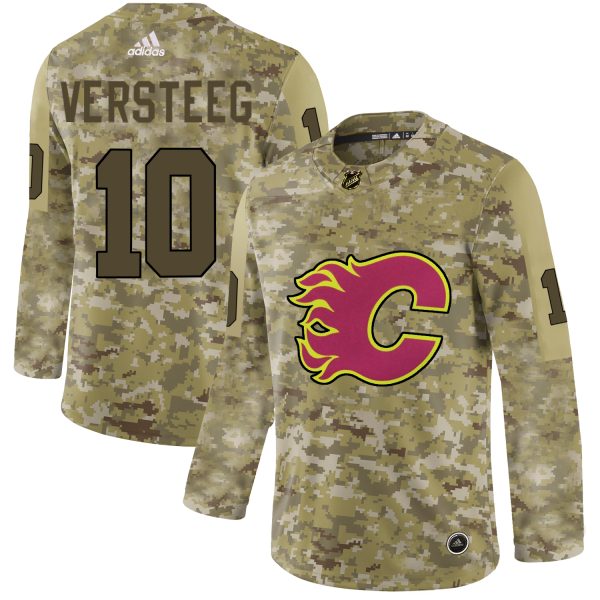 Exquisite Adidas Flames #10 Kris Versteeg Camo Authentic Stitched NHL Jersey