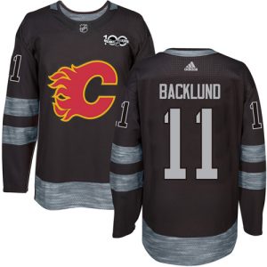Superior Adidas Flames #11 Mikael Backlund Black 1917 2017 100th Anniversary Stitched NHL Jersey