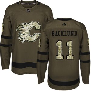 First - rate Adidas Flames #11 Mikael Backlund Green Salute to Service Stitched NHL Jersey