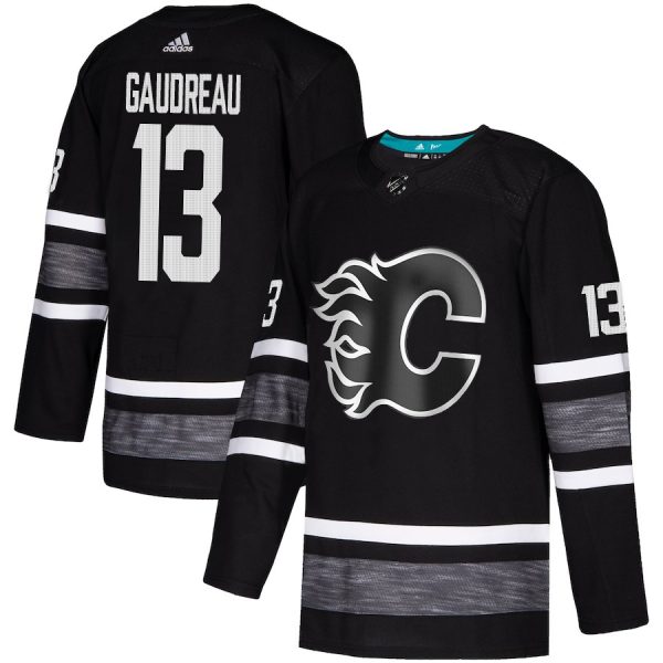 Stunning Adidas Flames #13 Johnny Gaudreau Black Authentic 2019 All Star Stitched Youth NHL Jersey