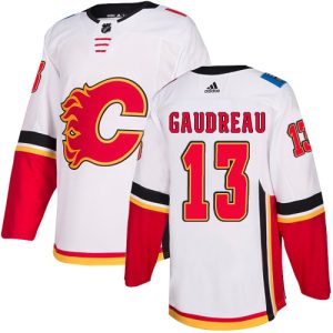 Superior Adidas Flames #13 Johnny Gaudreau White Road Authentic Stitched Youth NHL Jersey