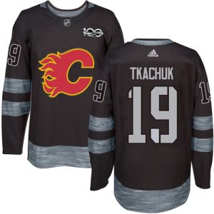 Exceptional Adidas Flames #19 Matthew Tkachuk Black 1917 2017 100th Anniversary Stitched NHL Jersey