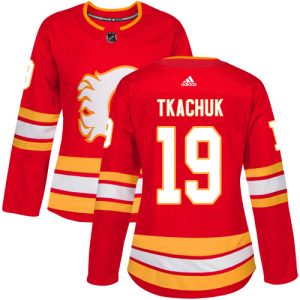 Premium Adidas Flames #19 Matthew Tkachuk Red Alternate Authentic Women's Stitched NHL Jersey