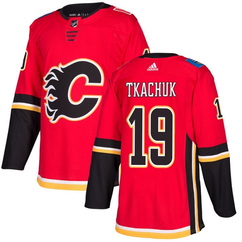 Magnificent Adidas Flames #19 Matthew Tkachuk Red Home Authentic Stitched NHL Jersey