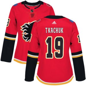 Superior Adidas Flames #19 Matthew Tkachuk Red Home Authentic Women's Stitched NHL Jersey
