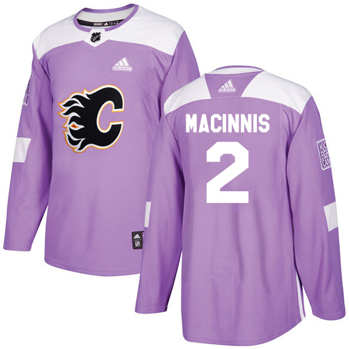 Magnificent Adidas Flames #2 Al MacInnis Purple Authentic Fights Cancer Stitched NHL Jersey