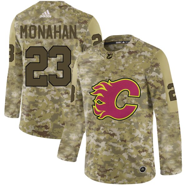 Gorgeous Adidas Flames #23 Sean Monahan Camo Authentic Stitched NHL Jersey