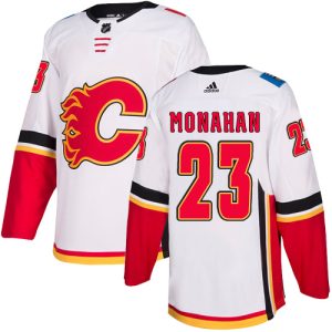 Splendid Adidas Flames #23 Sean Monahan White Road Authentic Stitched NHL Jersey