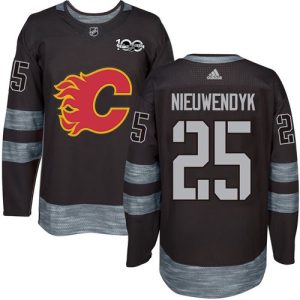 Premium Adidas Flames #25 Joe Nieuwendyk Black 1917 2017 100th Anniversary Stitched NHL Jersey
