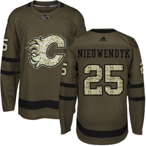 Gorgeous Adidas Flames #25 Joe Nieuwendyk Green Salute to Service Stitched NHL Jersey
