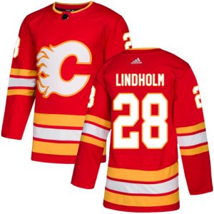Superior Adidas Flames #28 Elias Lindholm Red Alternate Authentic Stitched NHL Jersey