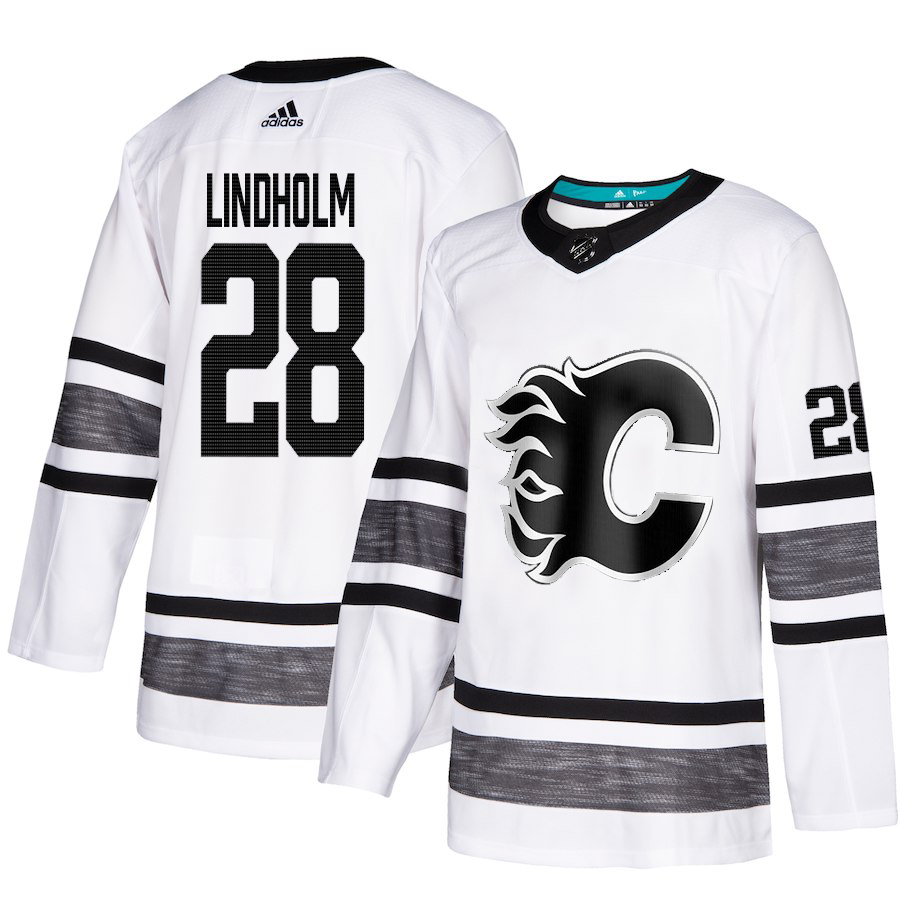 First - rate Adidas Flames #28 Elias Lindholm White 2019 All Star Game Parley Authentic Stitched NHL Jersey