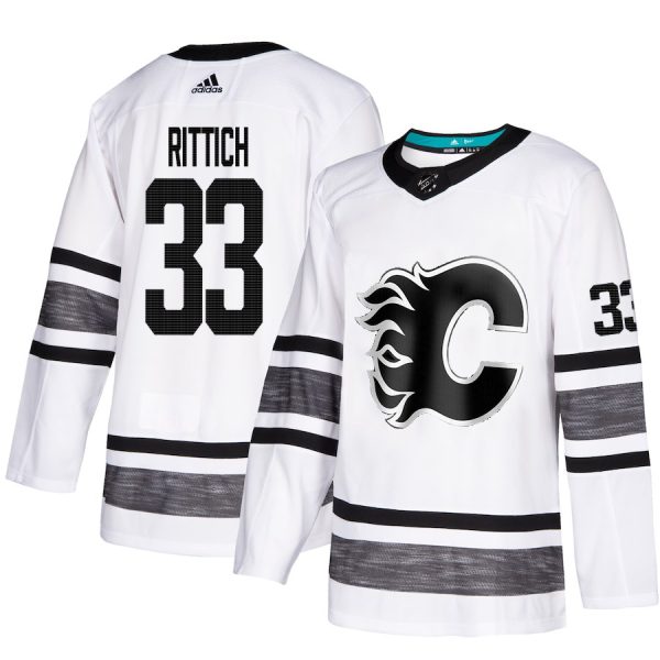 Magnificent Adidas Flames #33 David Rittich White 2019 All Star Game Parley Authentic Stitched NHL Jersey