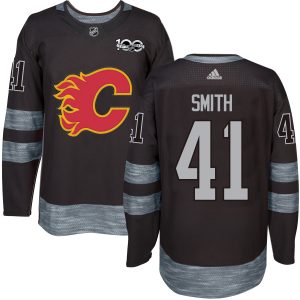 Exquisite Adidas Flames #41 Mike Smith Black 1917 2017 100th Anniversary Stitched NHL Jersey