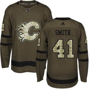 Outstanding Adidas Flames #41 Mike Smith Green Salute to Service Stitched Youth NHL Jersey