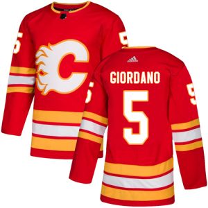 Exquisite Adidas Flames #5 Mark Giordano Red Alternate Authentic Stitched NHL Jersey