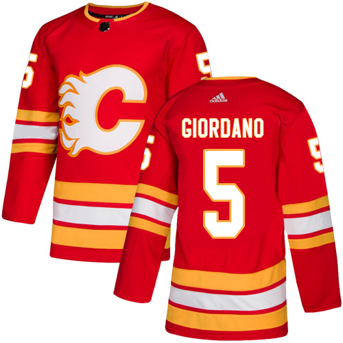Splendid Adidas Flames #5 Mark Giordano Red Alternate Authentic Stitched Youth NHL Jersey