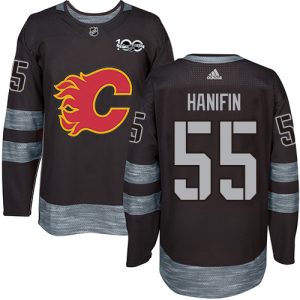 Gorgeous Adidas Flames #55 Noah Hanifin Black 1917 2017 100th Anniversary Stitched NHL Jersey