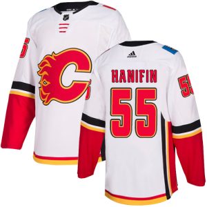 Splendid Adidas Flames #55 Noah Hanifin White Road Authentic Stitched NHL Jersey