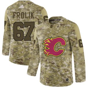 Superior Adidas Flames #67 Michael Frolik Camo Authentic Stitched NHL Jersey