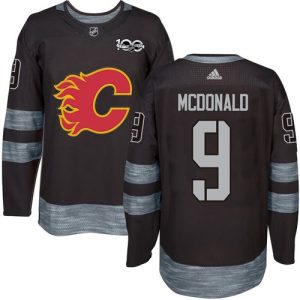 Superior Adidas Flames #9 Lanny McDonald Black 1917 2017 100th Anniversary Stitched NHL Jersey