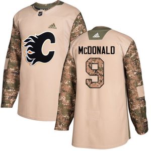 Gorgeous Adidas Flames #9 Lanny McDonald Camo Authentic 2017 Veterans Day Stitched NHL Jersey