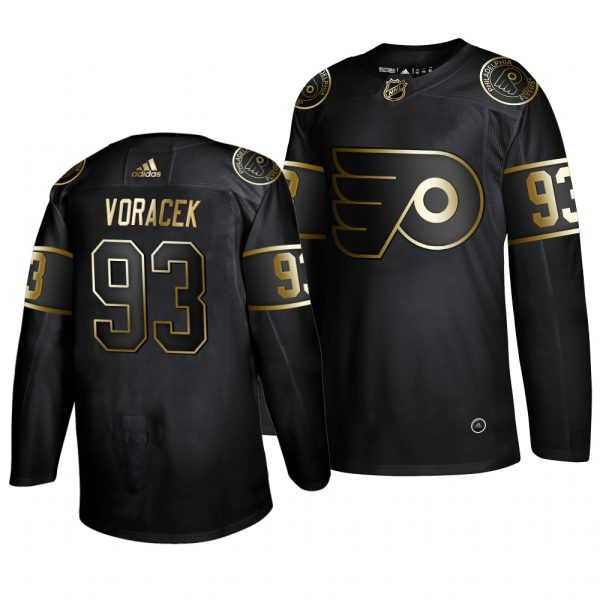 Superior Adidas Flyers #93 Jakub Voracek Men's 2019 Black Golden Edition Authentic Stitched NHL Jersey