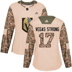 Premium Adidas Golden Knights #17 Vegas Strong Camo Authentic 2017 Veterans Day Women's Stitched NHL Jersey