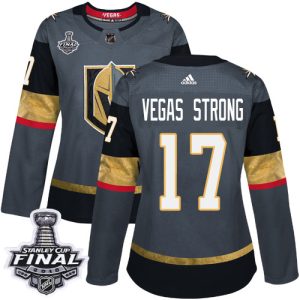 Splendid Adidas Golden Knights #17 Vegas Strong Grey Home Authentic 2018 Stanley Cup Final Women's Stitched NHL Jersey