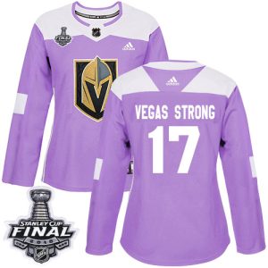 Splendid Adidas Golden Knights #17 Vegas Strong Purple Authentic Fights Cancer 2018 Stanley Cup Final Women's Stitched NHL Jersey