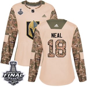 Magnificent Adidas Golden Knights #18 James Neal Camo Authentic 2017 Veterans Day 2018 Stanley Cup Final Women's Stitched NHL Jersey