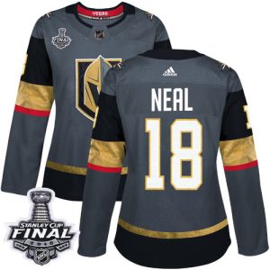 Superior Adidas Golden Knights #18 James Neal Grey Home Authentic 2018 Stanley Cup Final Women's Stitched NHL Jersey