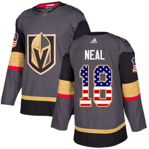 First - rate Adidas Golden Knights #18 James Neal Grey Home Authentic USA Flag Stitched Youth NHL Jersey