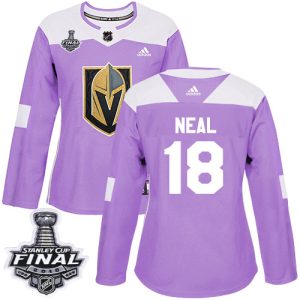 Stunning Adidas Golden Knights #18 James Neal Purple Authentic Fights Cancer 2018 Stanley Cup Final Women's Stitched NHL Jersey