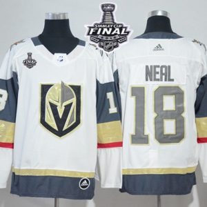 Stunning Adidas Golden Knights #18 James Neal White Road Authentic 2018 Stanley Cup Final Women's Stitched NHL Jersey