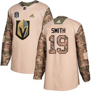 Outstanding Adidas Golden Knights #19 Reilly Smith Camo Authentic Youth 2023 Stanley Cup Final Patch Veterans Day Stitched NHL Jersey