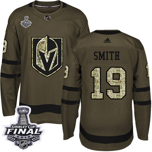 Splendid Adidas Golden Knights #19 Reilly Smith Green Salute to Service 2018 Stanley Cup Final Stitched NHL Jersey