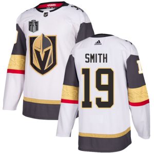 Splendid Adidas Golden Knights #19 Reilly Smith White Road Youth 2023 Stanley Cup Final Patch Authentic Stitched NHL Jersey