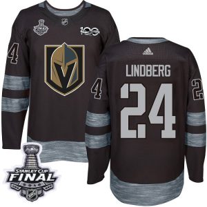 Magnificent Adidas Golden Knights #24 Oscar Lindberg Black 1917 2017 100th Anniversary 2018 Stanley Cup Final Stitched NHL Jersey