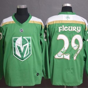 Exceptional Adidas Golden Knights #29 Marc Andre Fleury Green Authentic 2019 St. Patrick's Day Stitched NHL Jersey