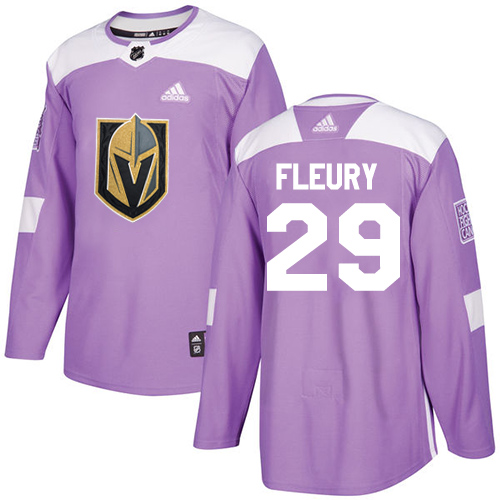 Exceptional Adidas Golden Knights #29 Marc Andre Fleury Purple Authentic Fights Cancer Stitched Youth NHL Jersey