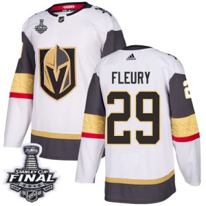Premium Adidas Golden Knights #29 Marc Andre Fleury White Road Authentic 2018 Stanley Cup Final Stitched Youth NHL Jersey