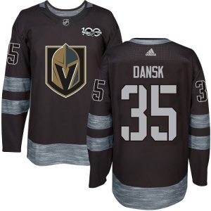 Premium Adidas Golden Knights #35 Oscar Dansk Black 1917 2017 100th Anniversary Stitched NHL Jersey